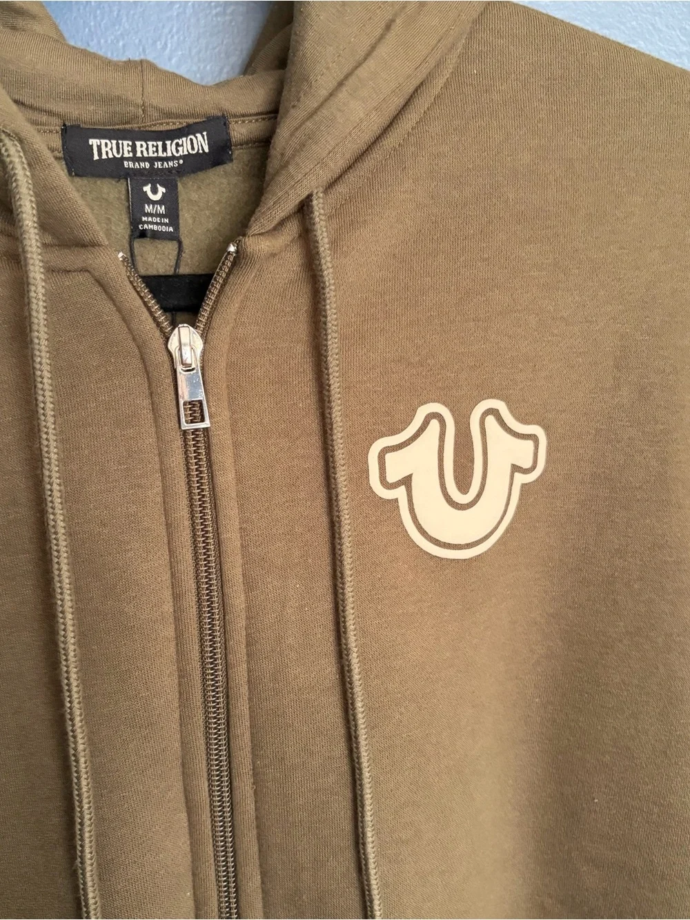 True Religion Men's Core Zip Up Hoodie Kalamata Size Medium NWT